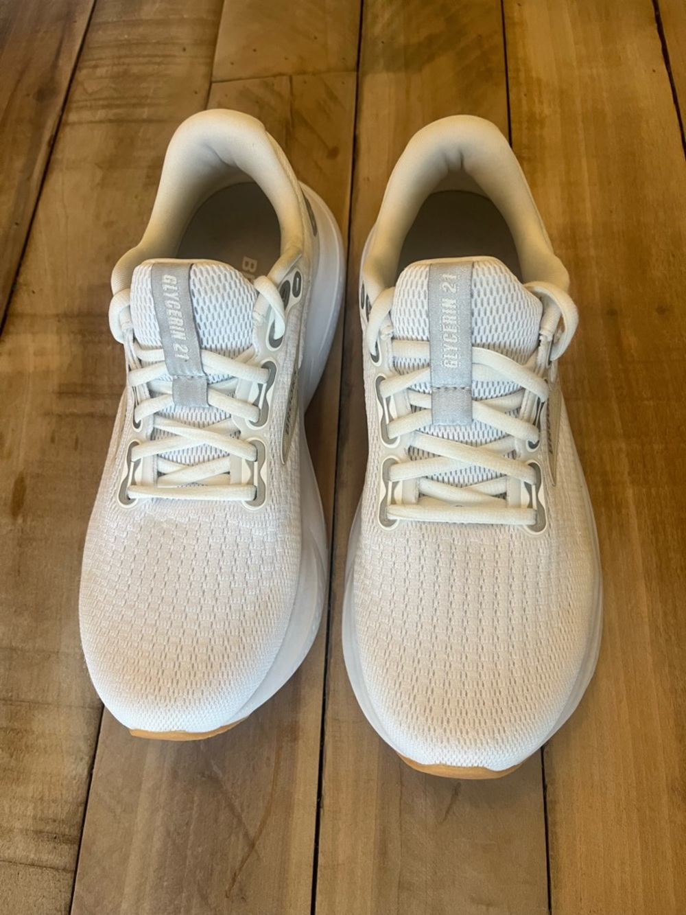 Brooks Glycerin 21 White Running Shoes Women Size 9 Medium B